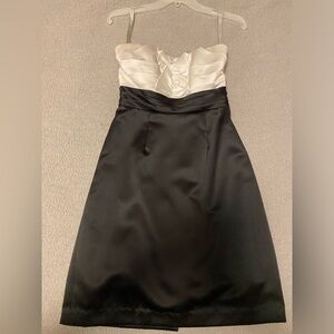 Alfred Angelo Women’s Strapless Black and White Tuxedo Style Bridesmaid Dress